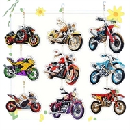 9 diamant nøgleringe med motorcykler